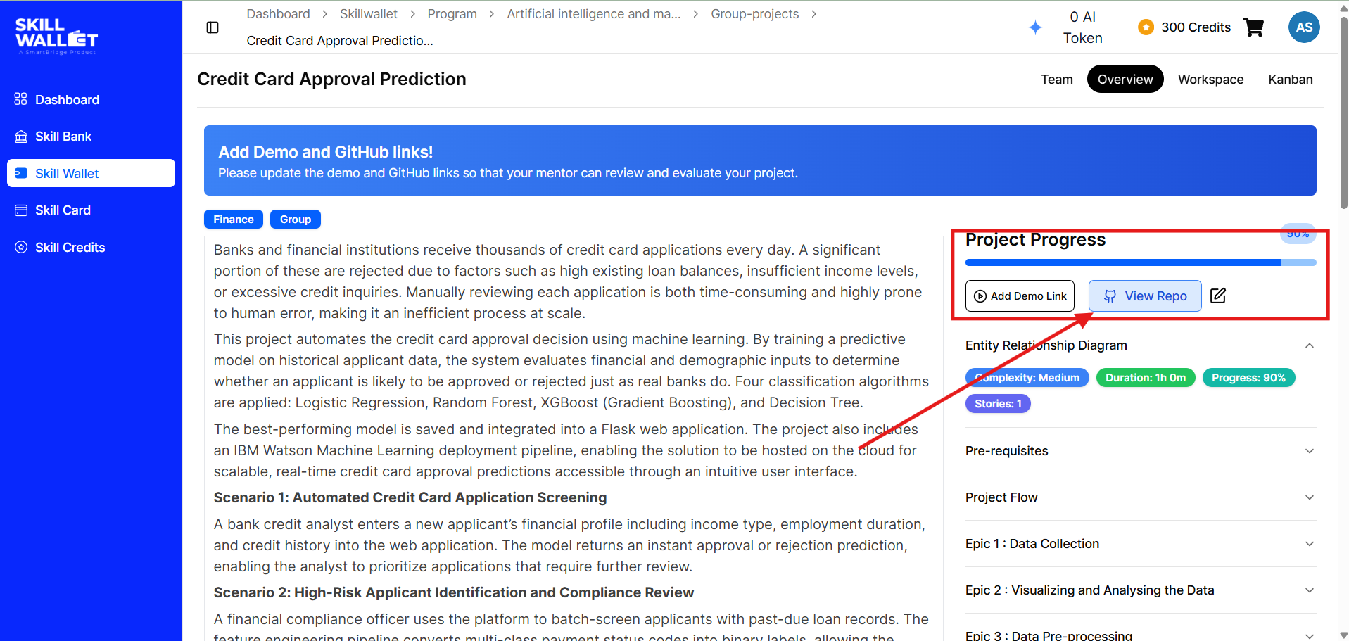 Connecting GitHub Link